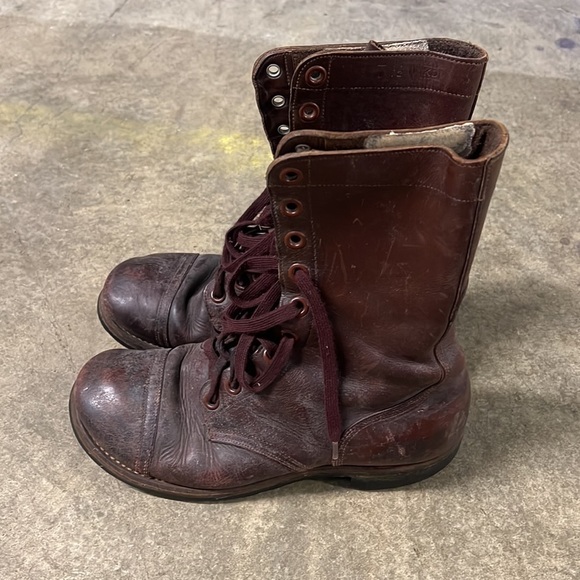 Jump boots 50s Leather Lace up Cap Toe Army Combat Vintage size 7.5 - Picture 3 of 11
